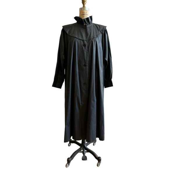 Vintage I.Magnin Black Dramatic Jacket Small 6/8 EUC Duster‎ Japan - Picture 5 of 7